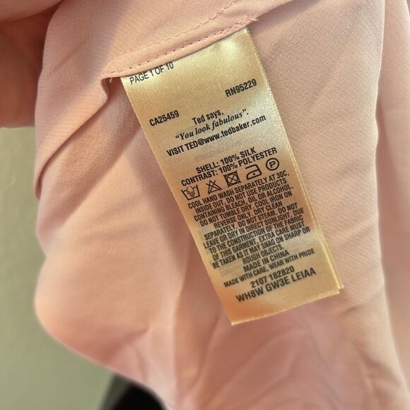 Ted baker London leiaa dusky pink 100% silk cami mesh sheer fairy ballerina - Picture 8 of 9